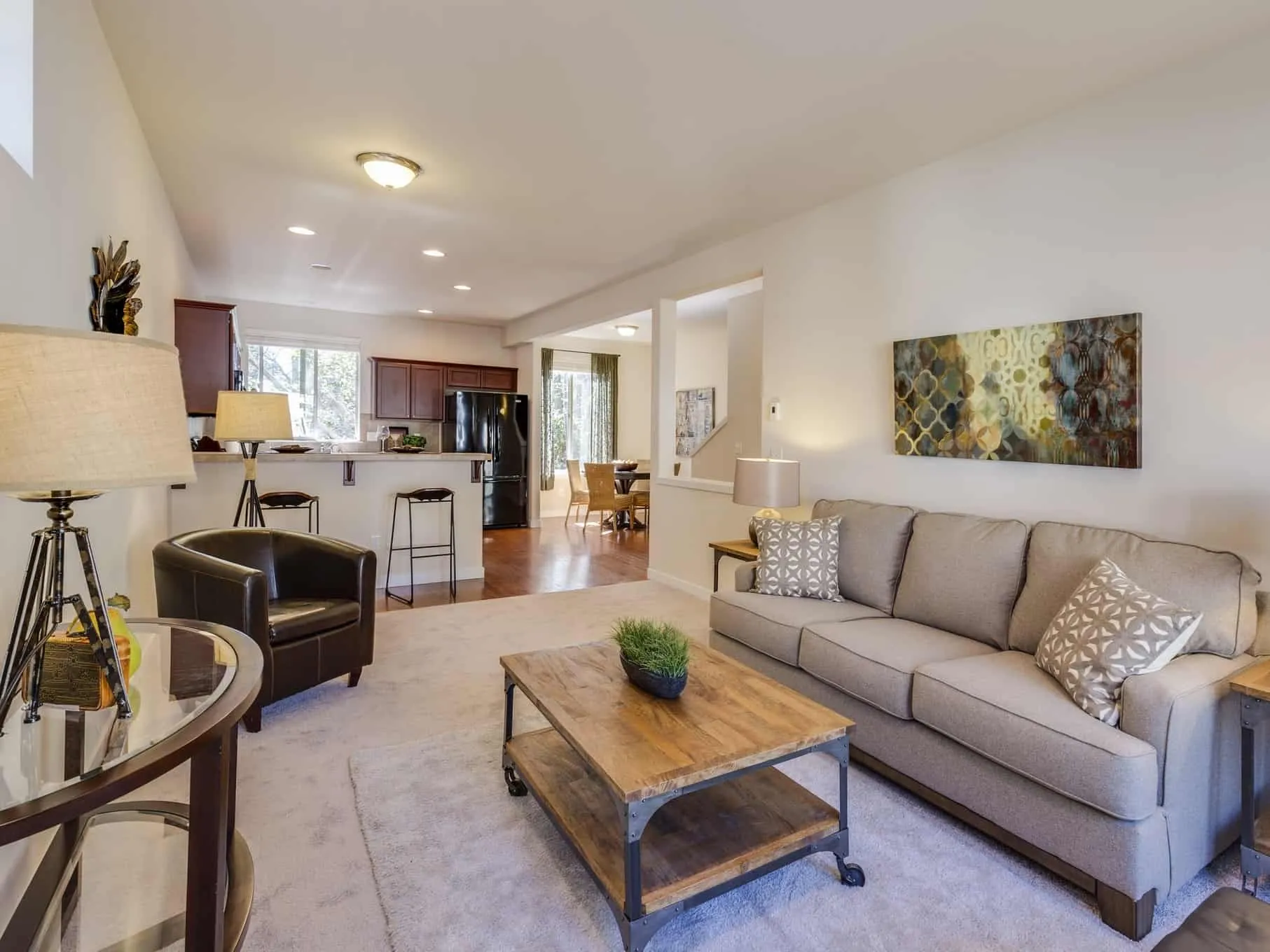 Living room and kitchen