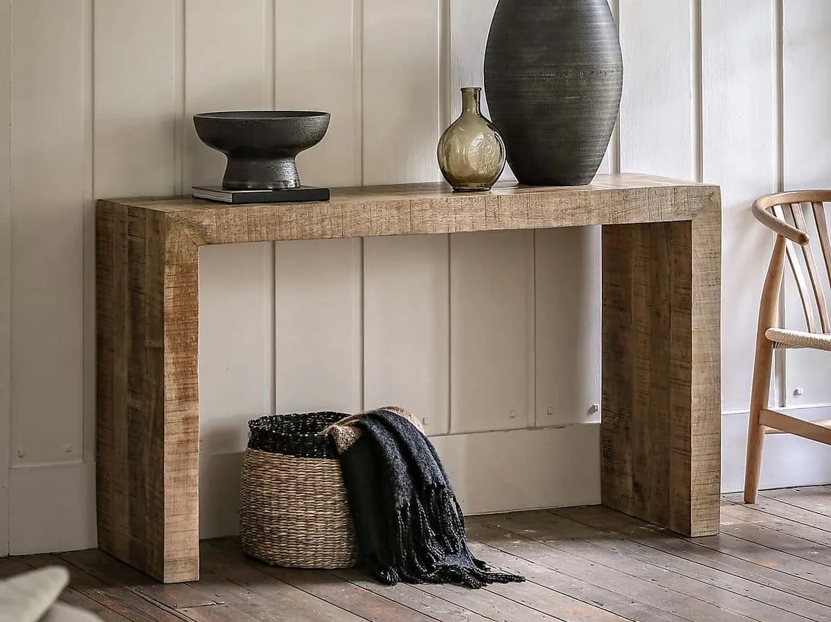 Solid oak console table