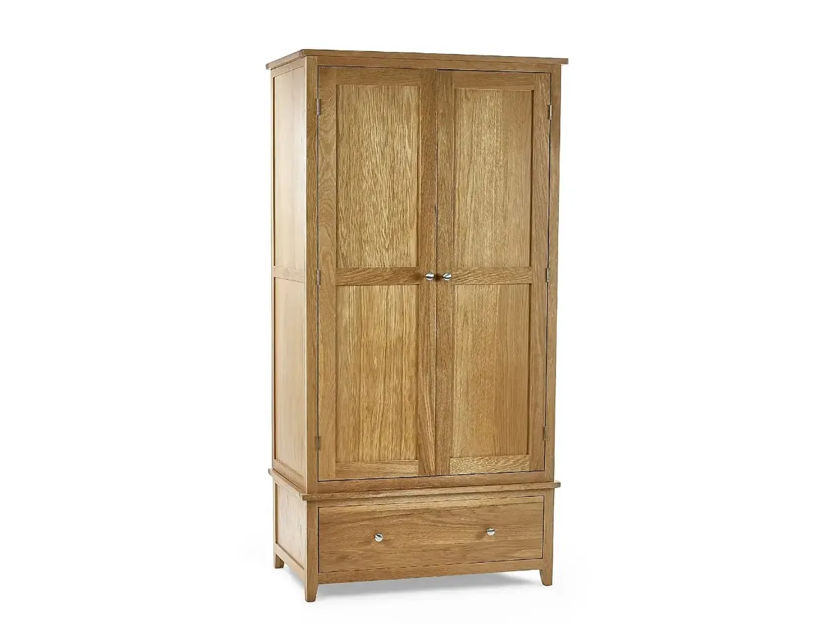 2-door oak wardrobe with drawer