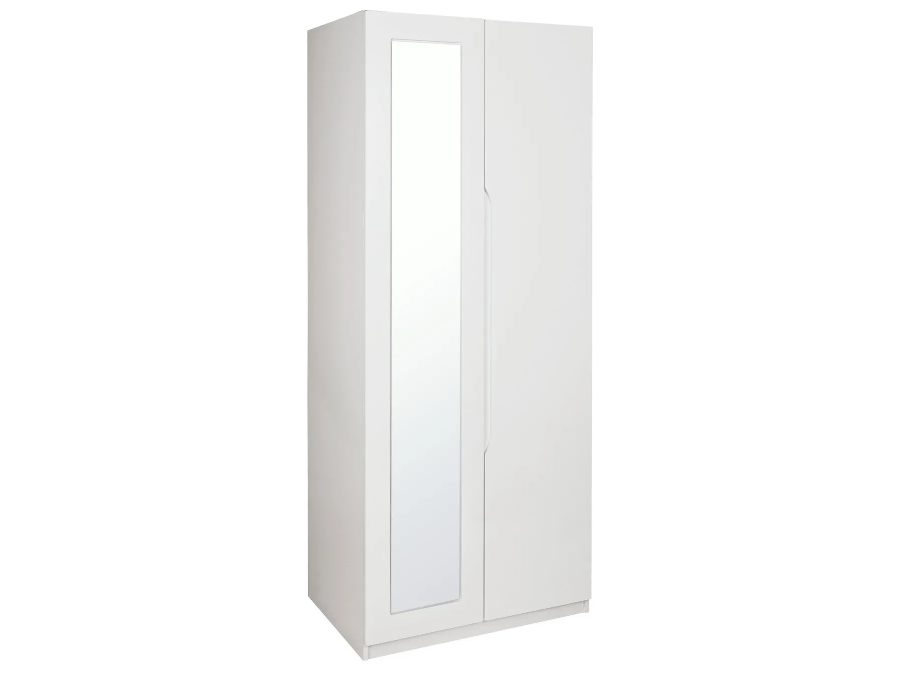 White gloss 2-door mirrored wardrobe