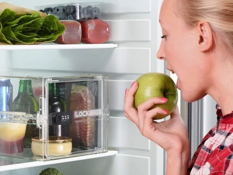 Eating an apple from the fridge
