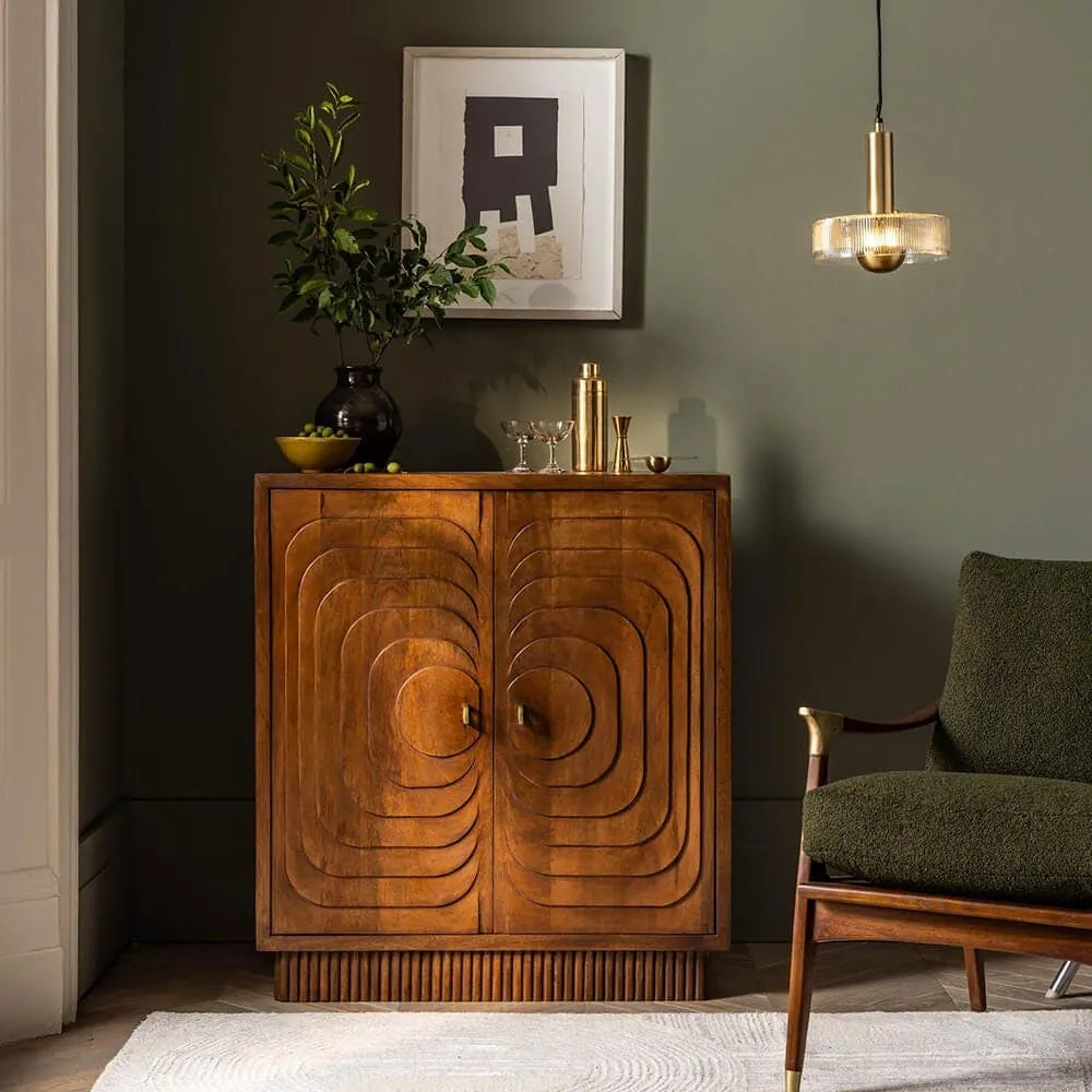 Mango wood drinks cabinet