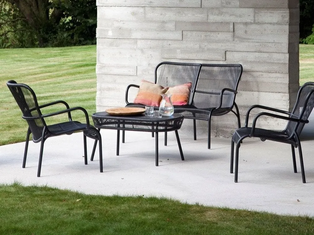 Outdoor sofa, 2 chairs and a coffee table