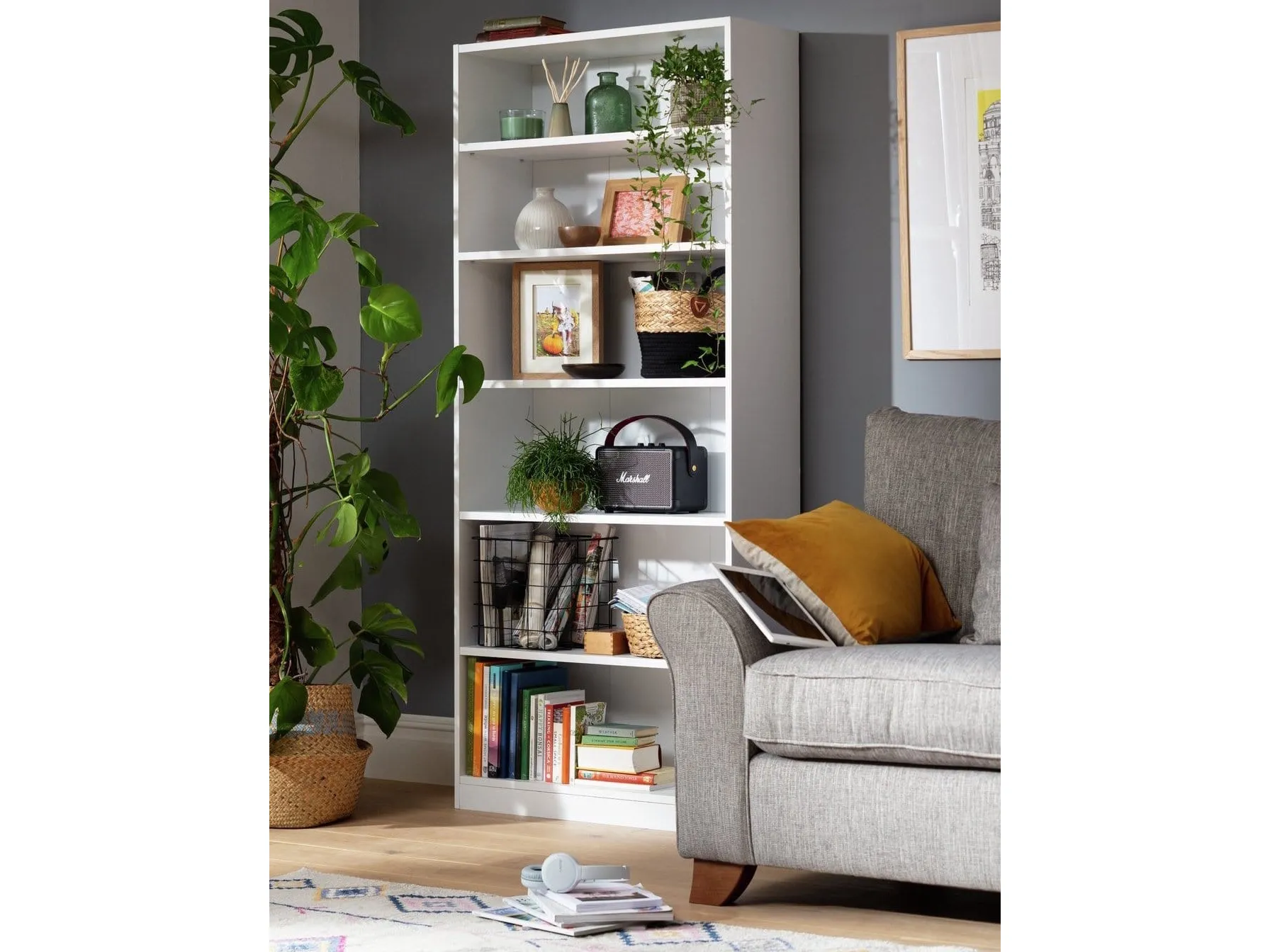 Deep white bookcase