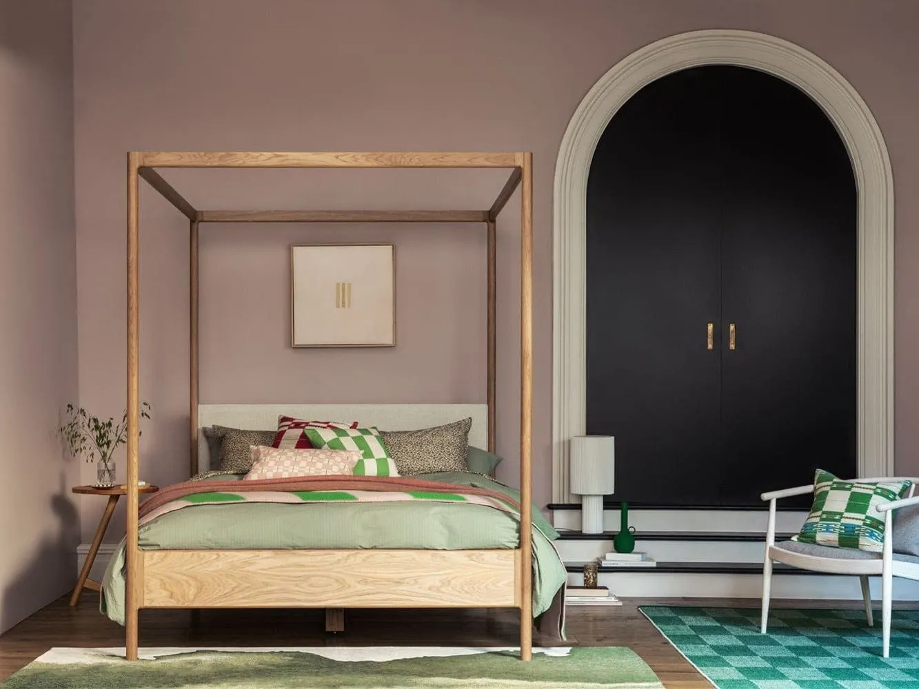 Oak frame 4-poster bed