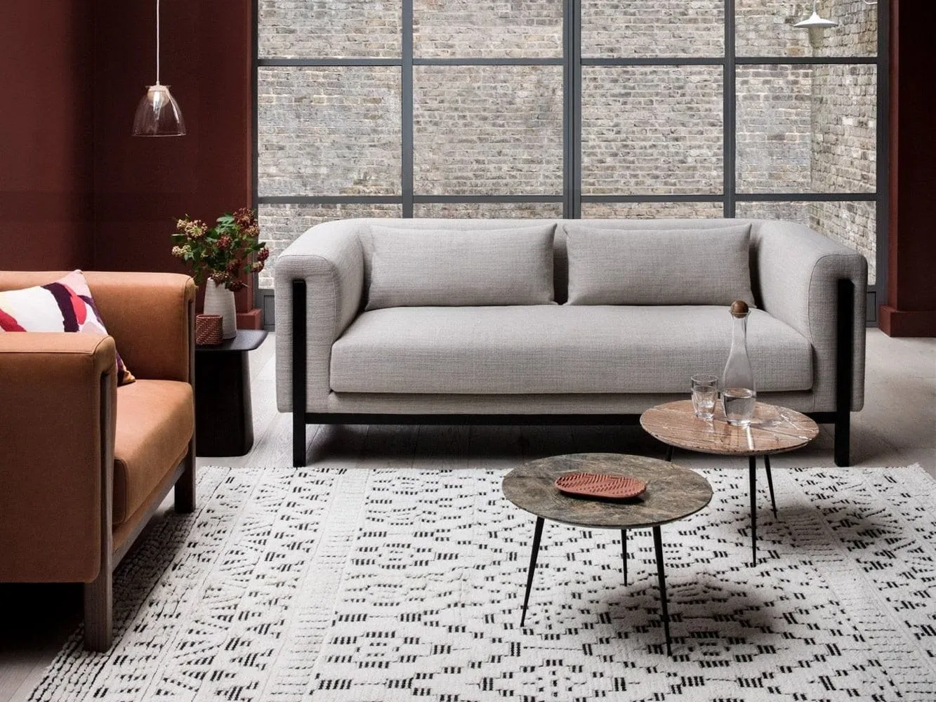 Textured fabric sofa