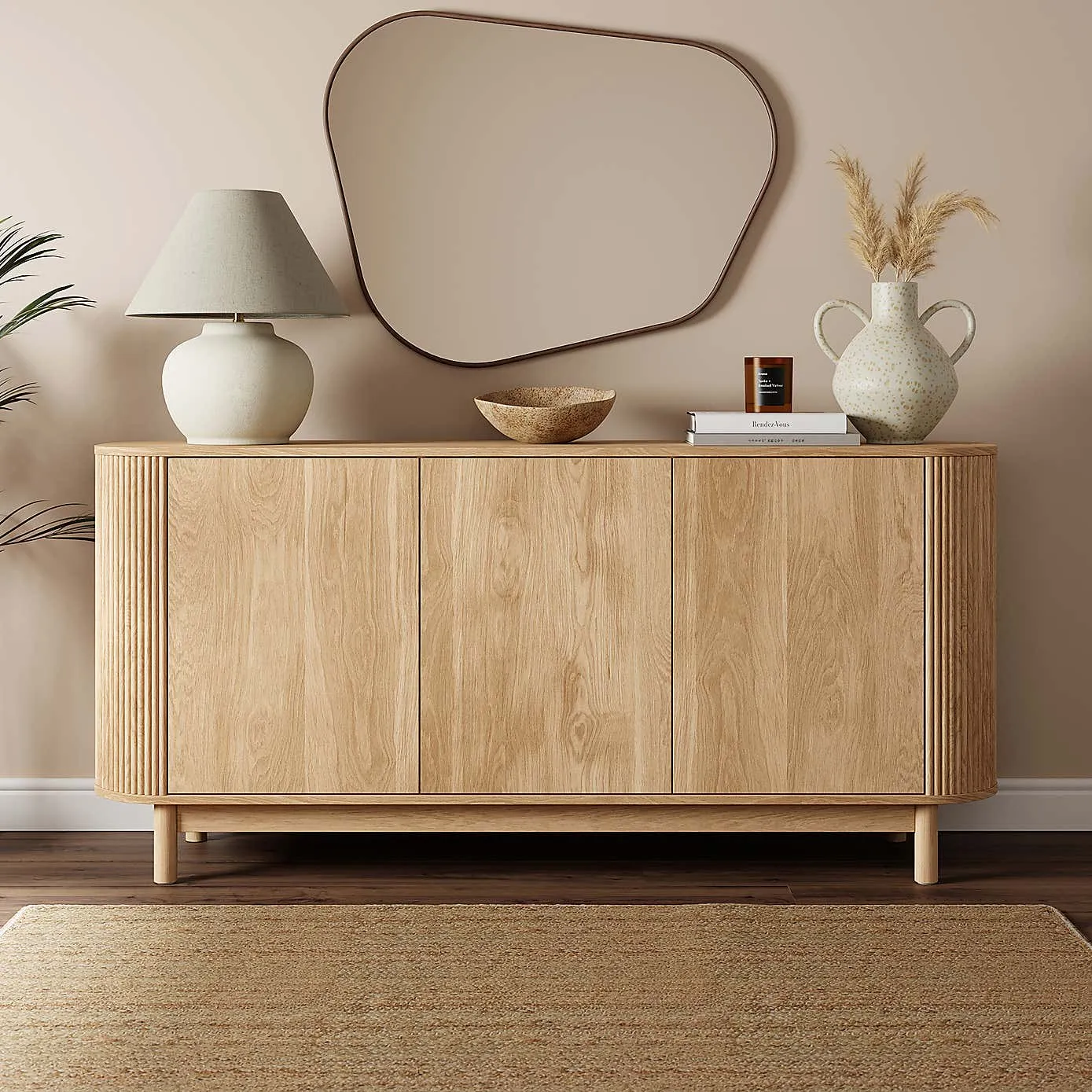 Oak 3-door sideboard