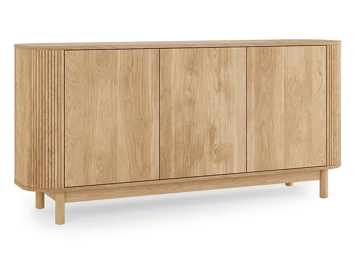 Light oak sideboard with groove detailing