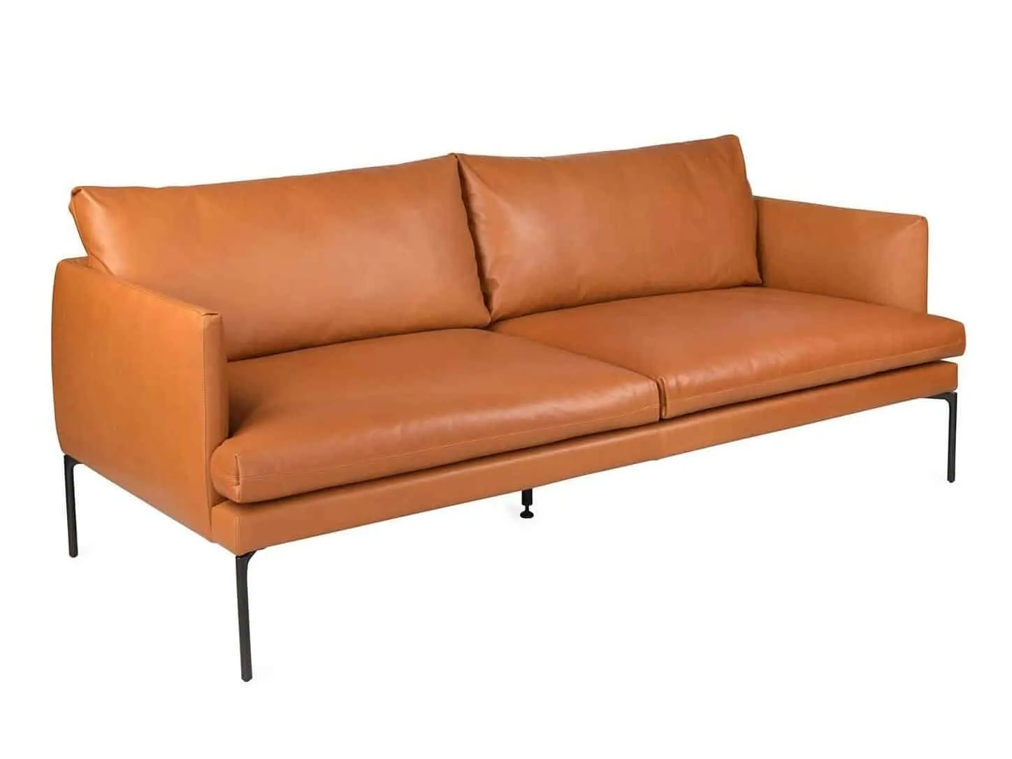 3-seater tan leather sofa