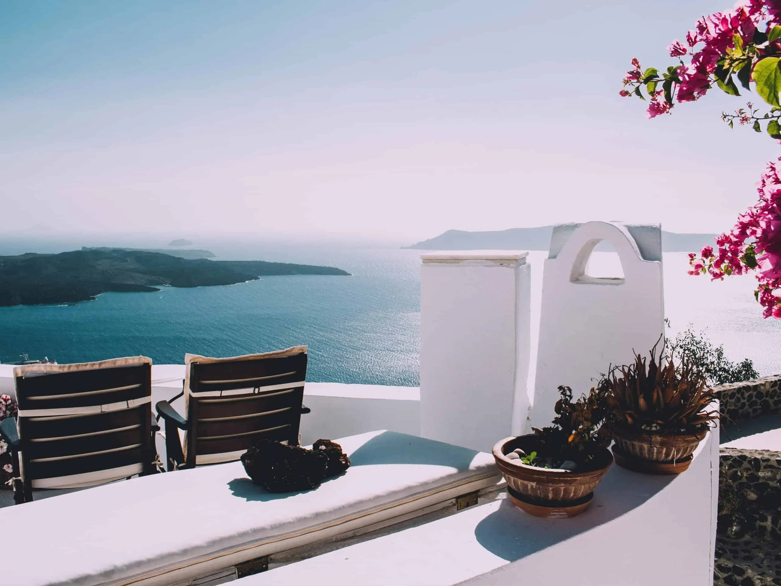 Garden terrace with a sea view