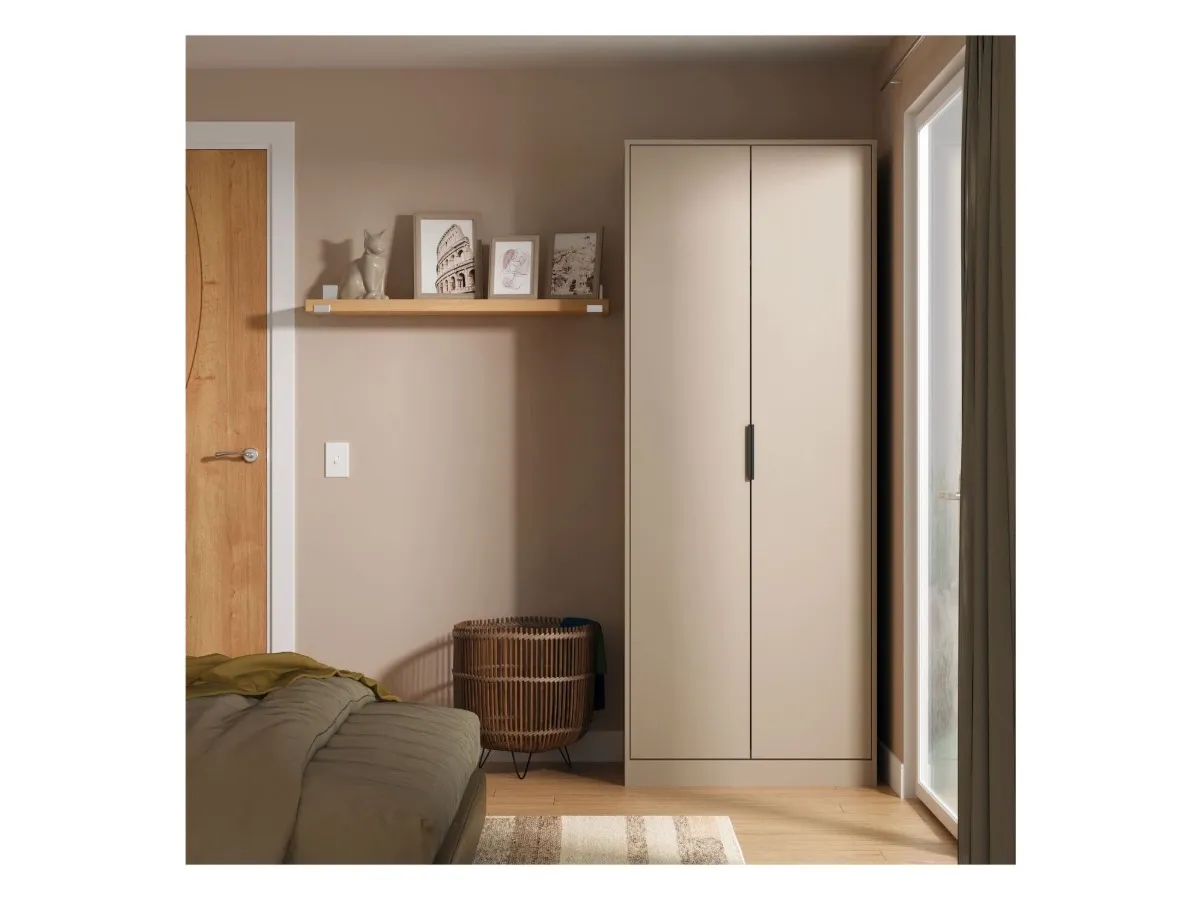 Beige 2-door wardrobe