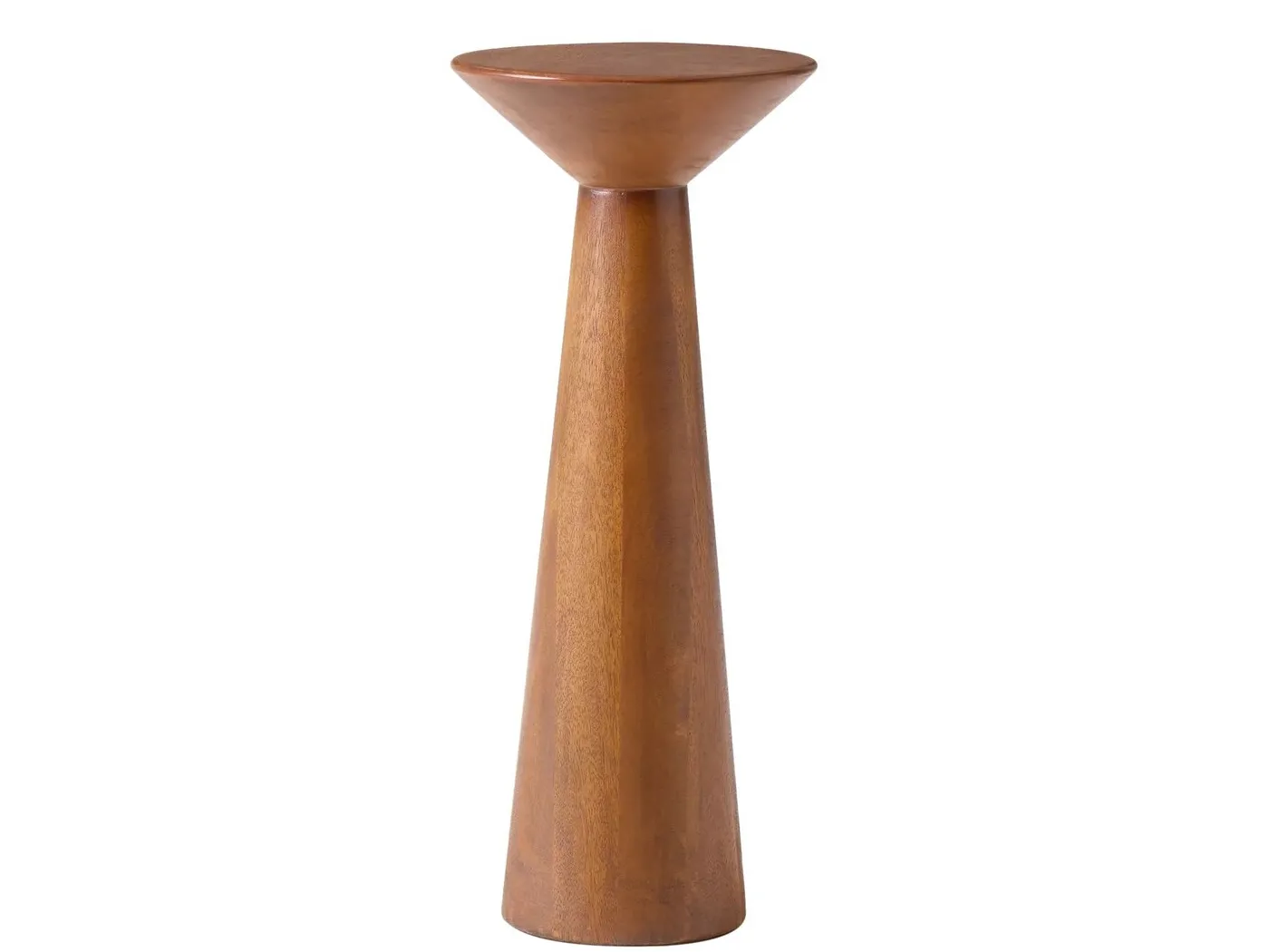 Tall round mango wood side table