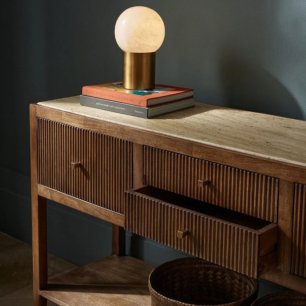 Sideboard with travertine top