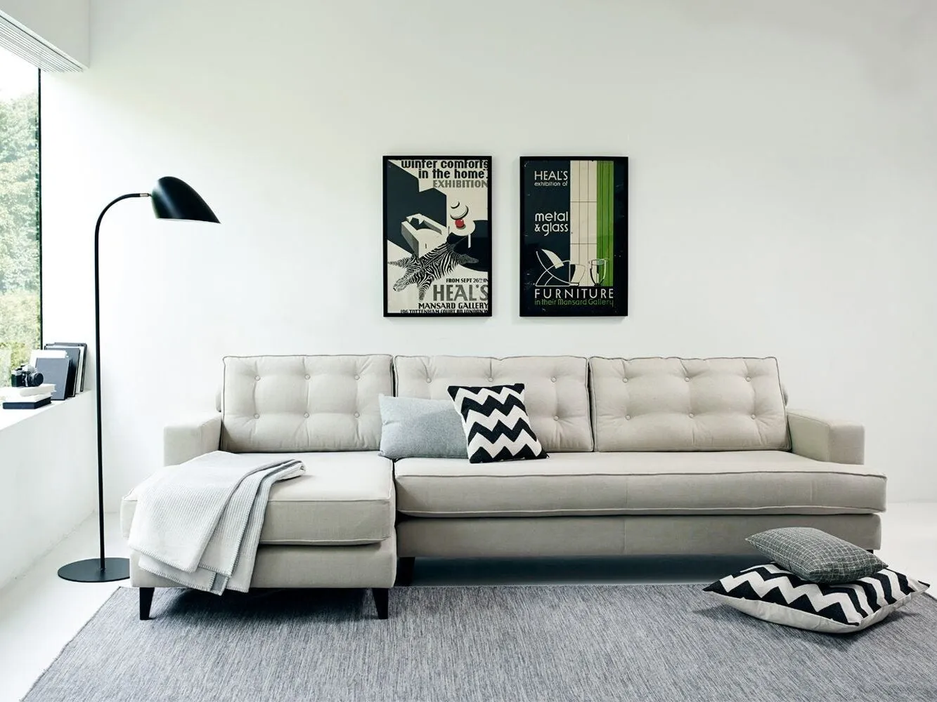 Tin grey corner sofa