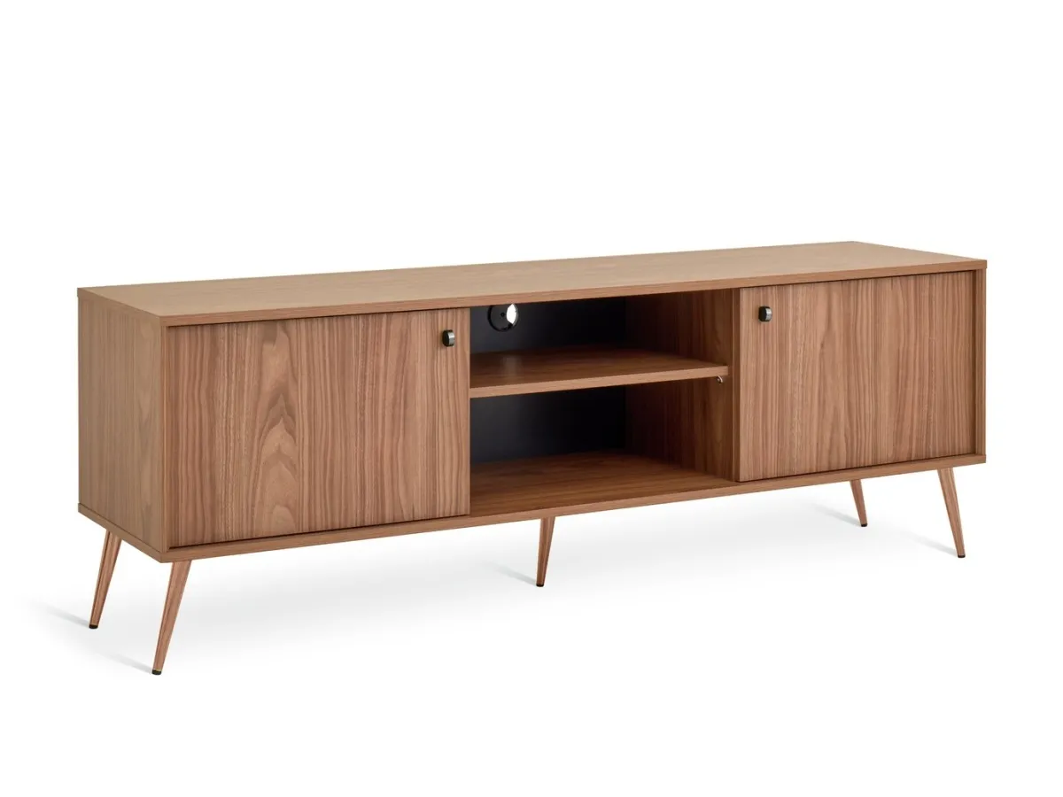 Walnut 2-door tv unit