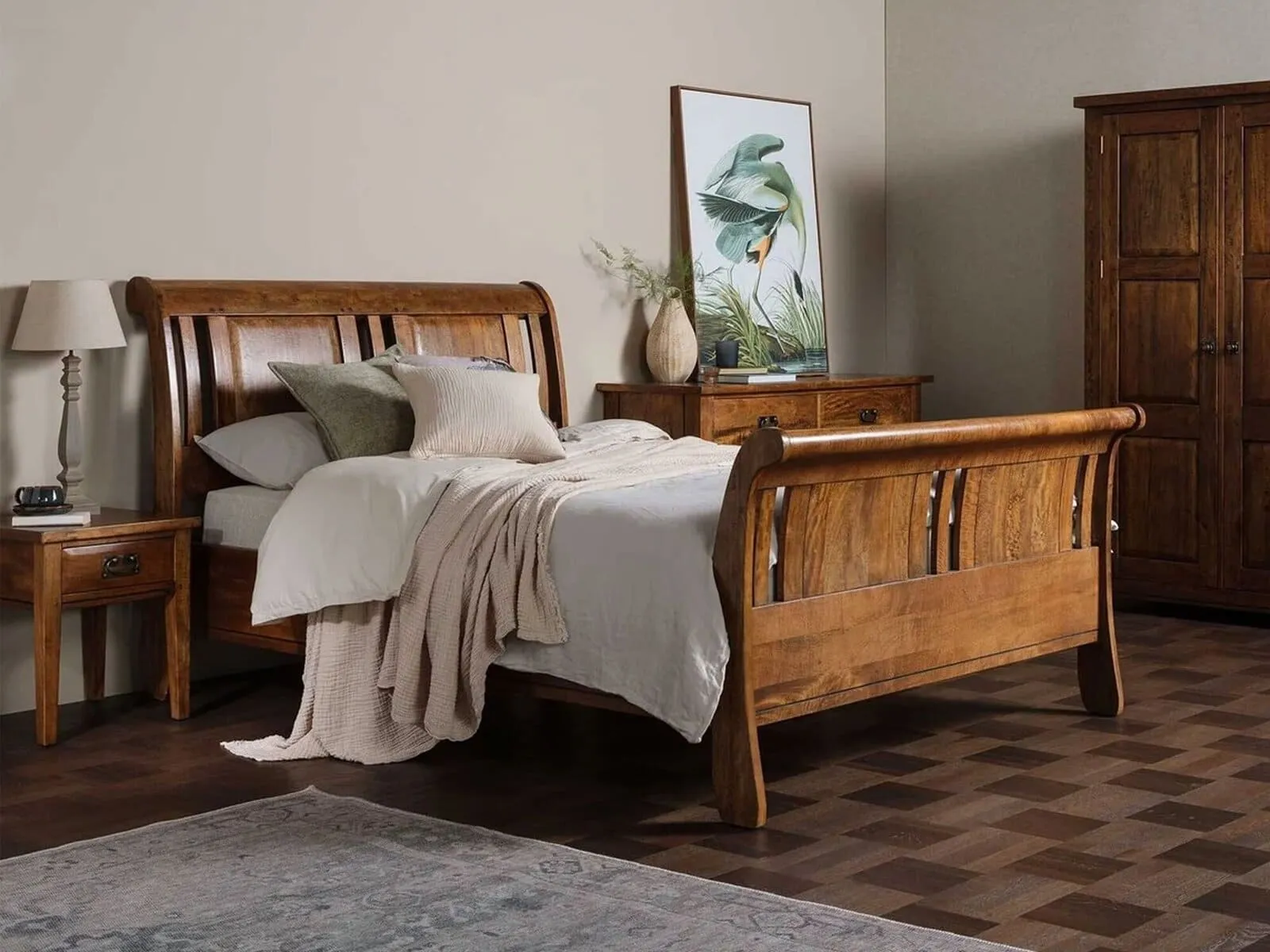 solid wood bed frame