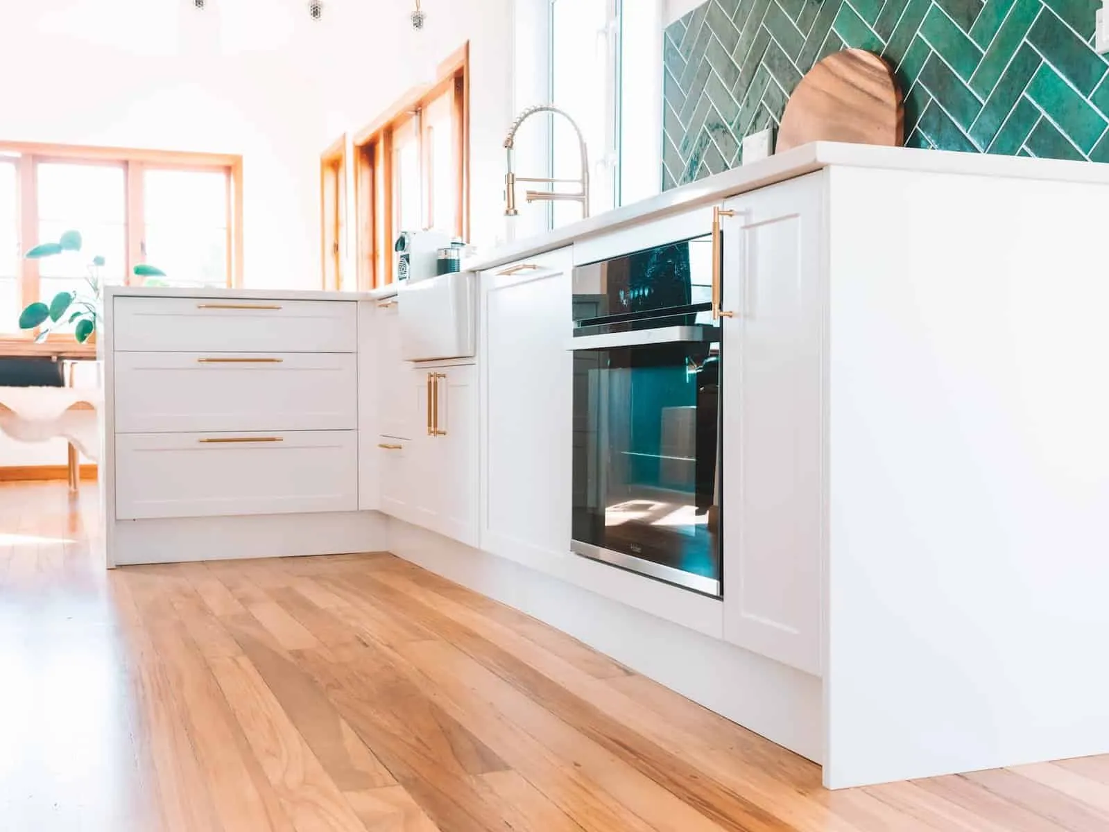 Wooden floor in a kitchen