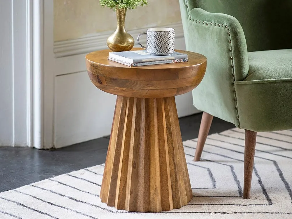 Round mango side table