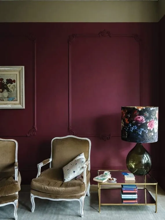 Purple red painted walls