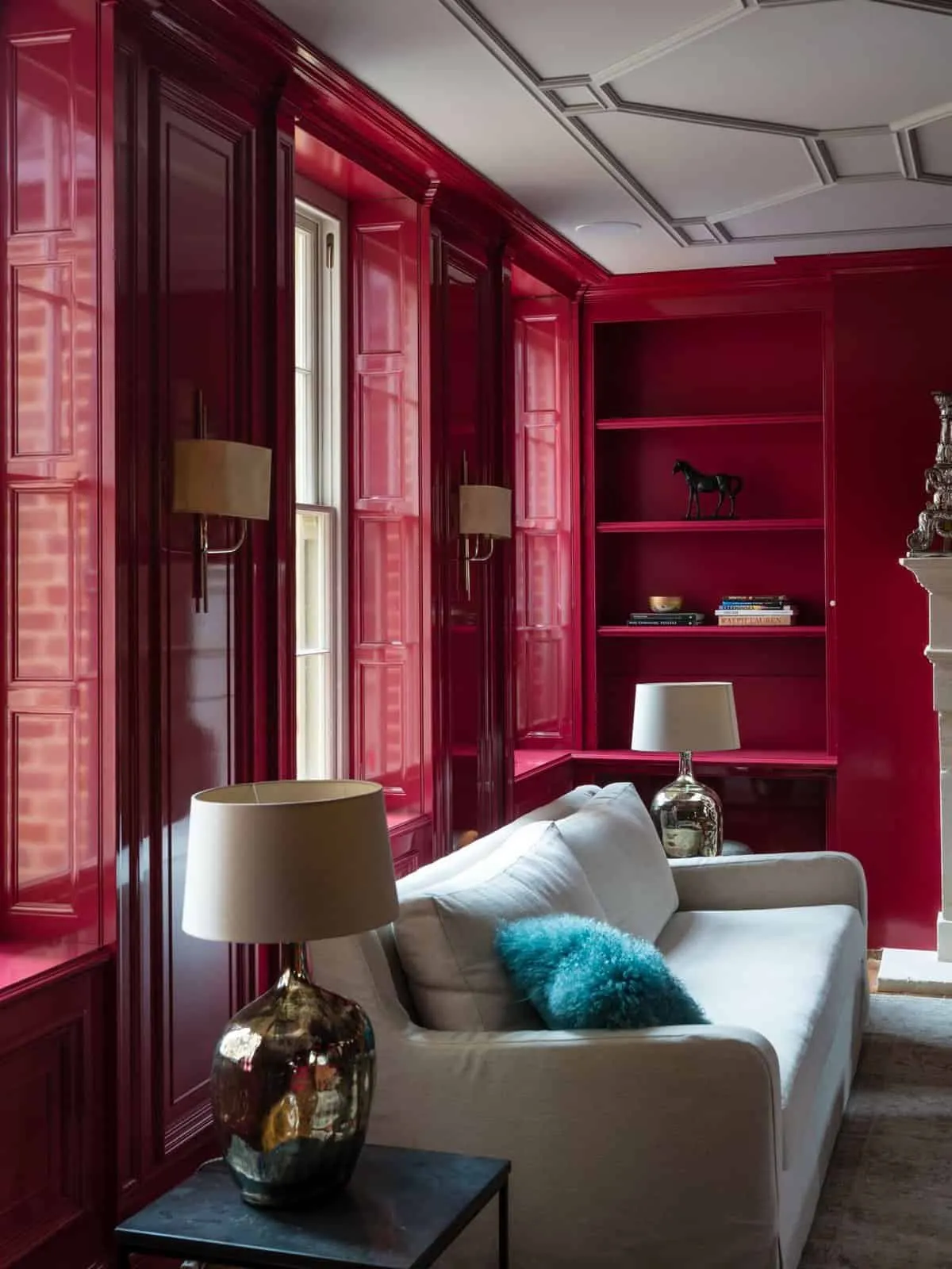 Deep red painted room