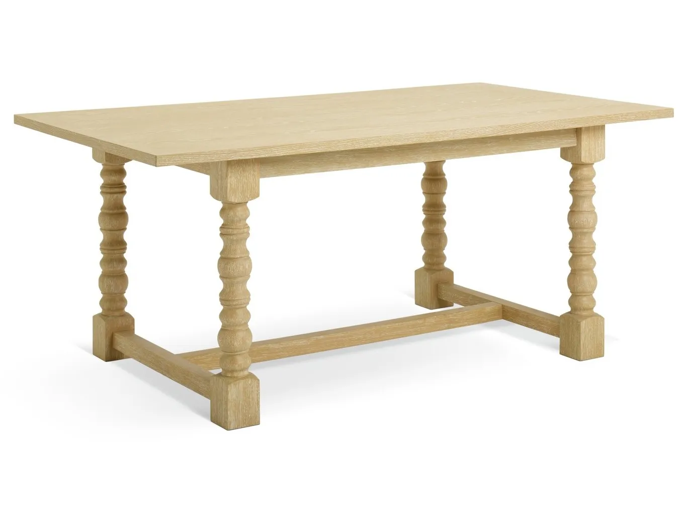 Oak dining table with turned legs