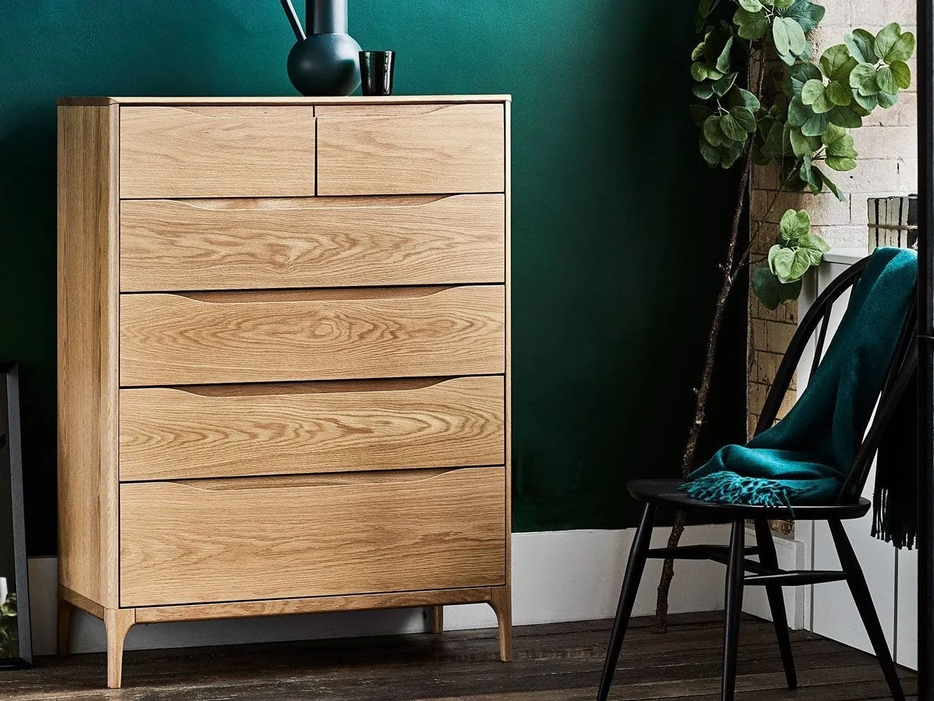 Oak 6-drawer chest