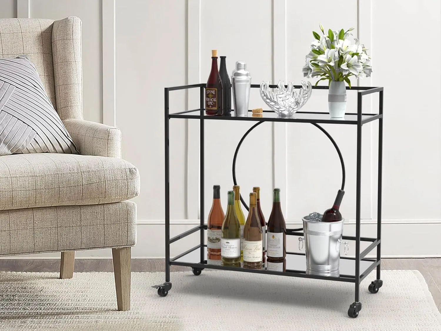 Black frame bar cart