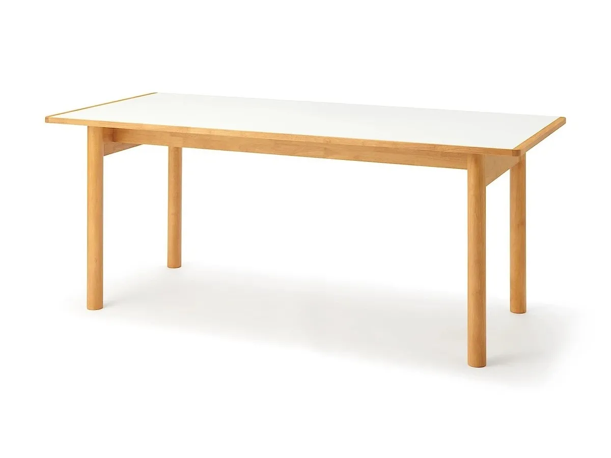 Long rubberwood dining table