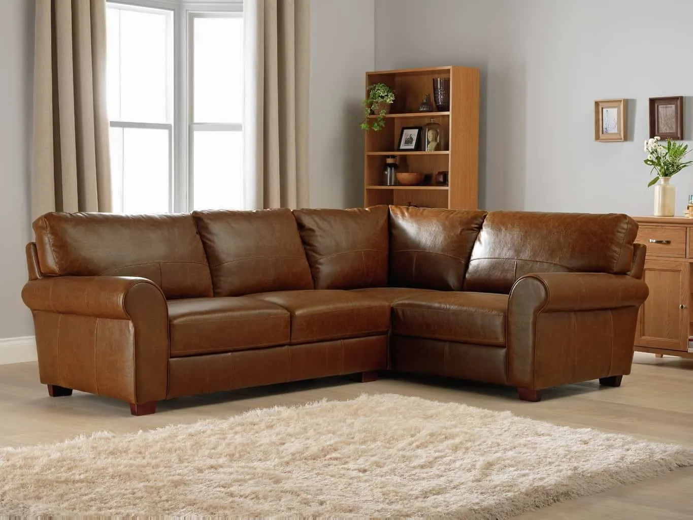 right-handed leather corner sofa