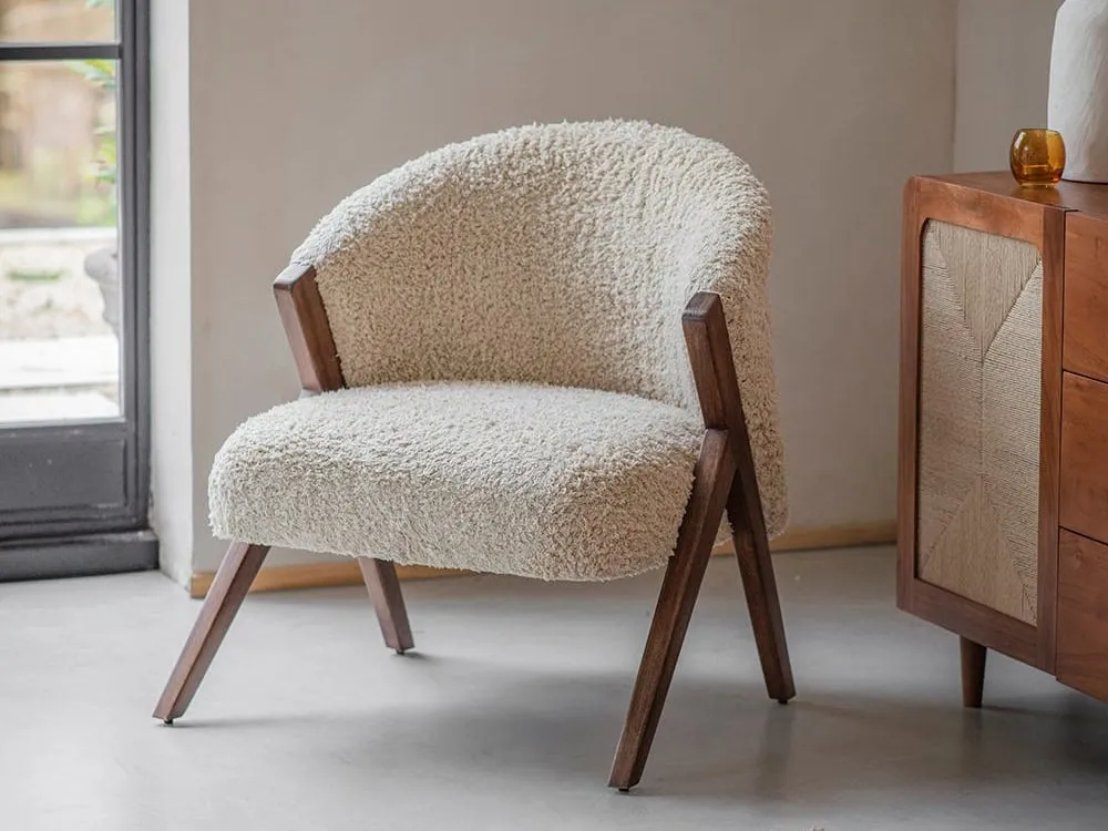 Multi-coloured fabric upholstered chair