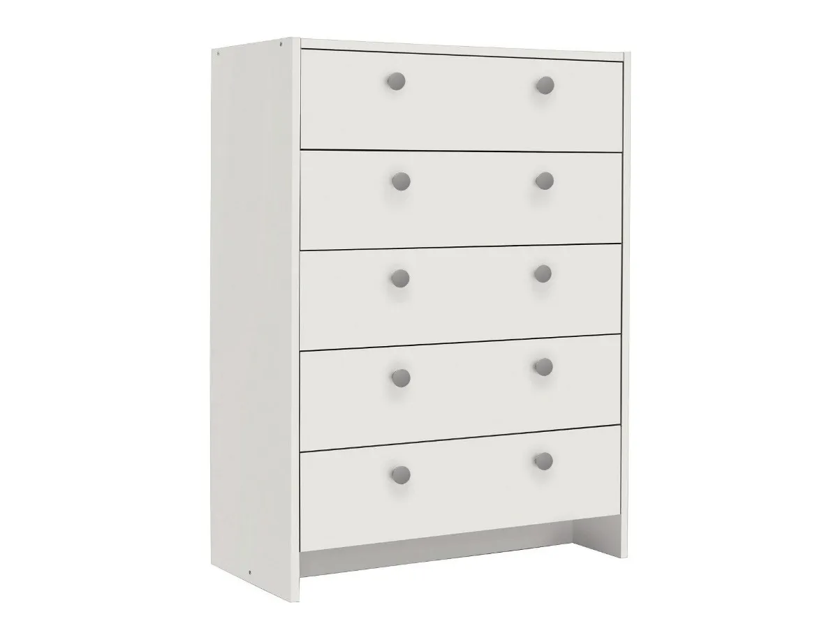 White 5-drawer chest