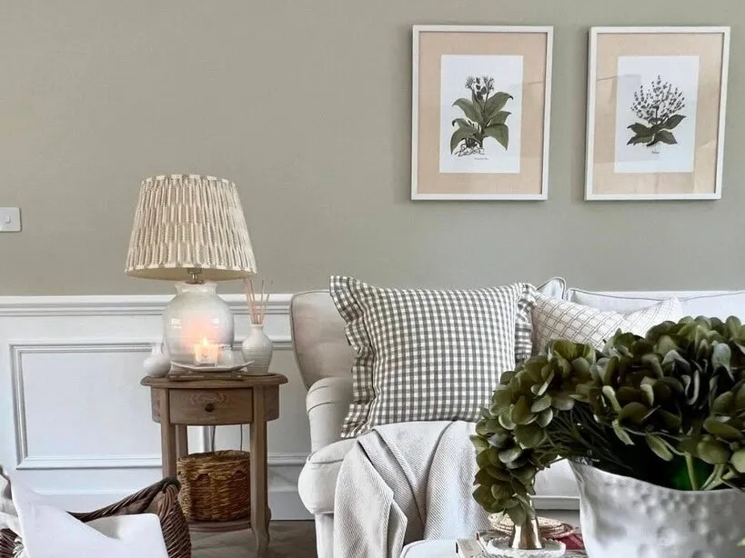 Living room painted in neutral colours