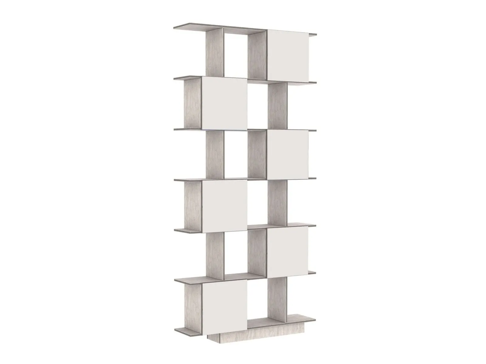 6-tier alternating shelving unit