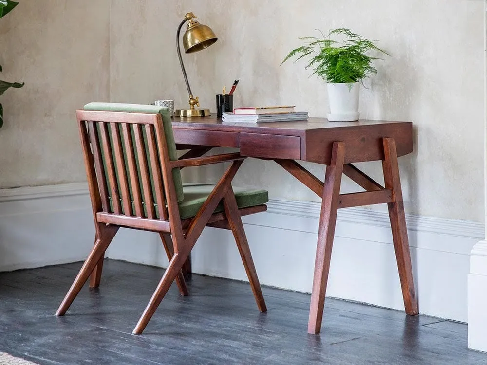 Mango wood desk with two drawers