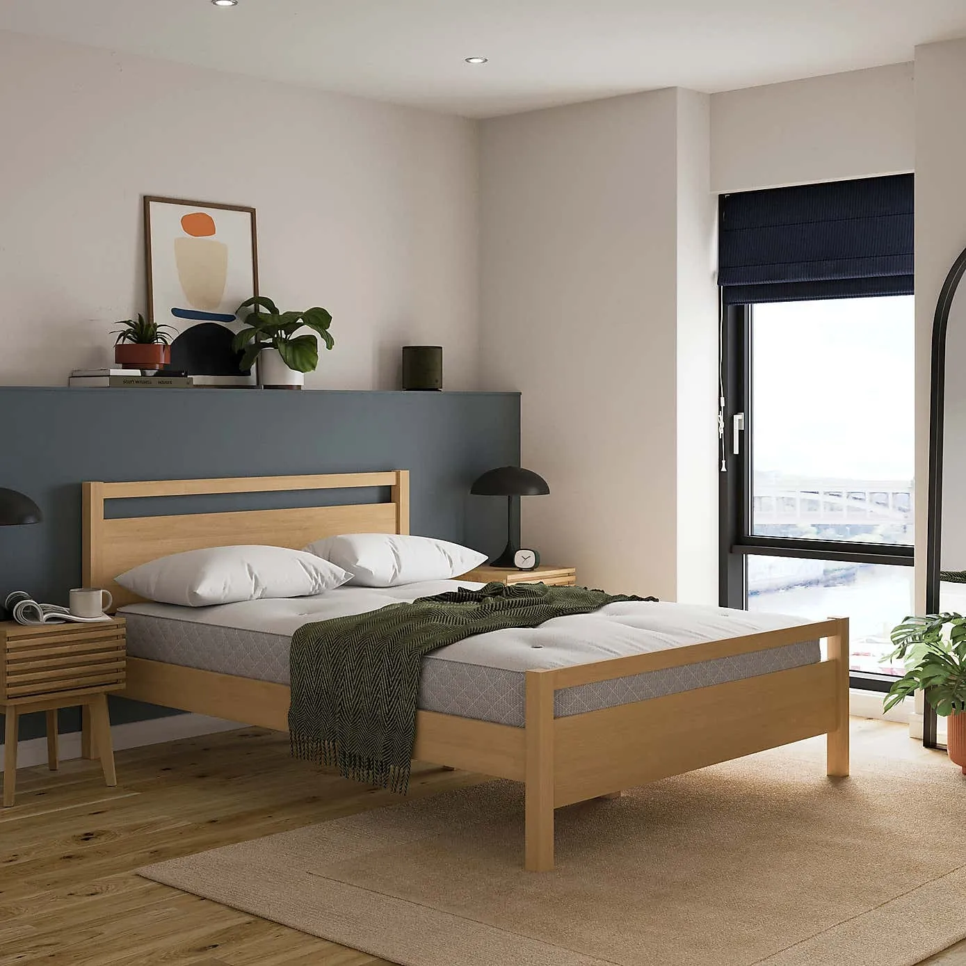 Double wooden bed frame