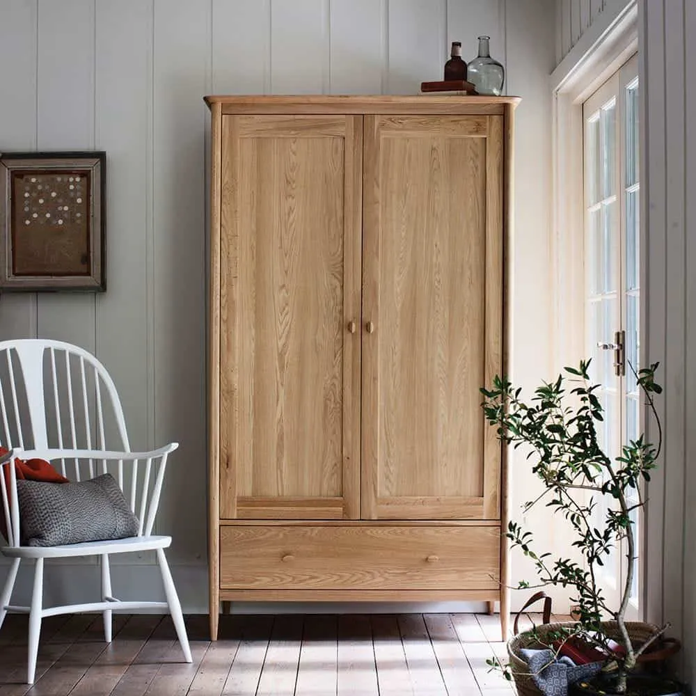 2-drawer oak wardrobe