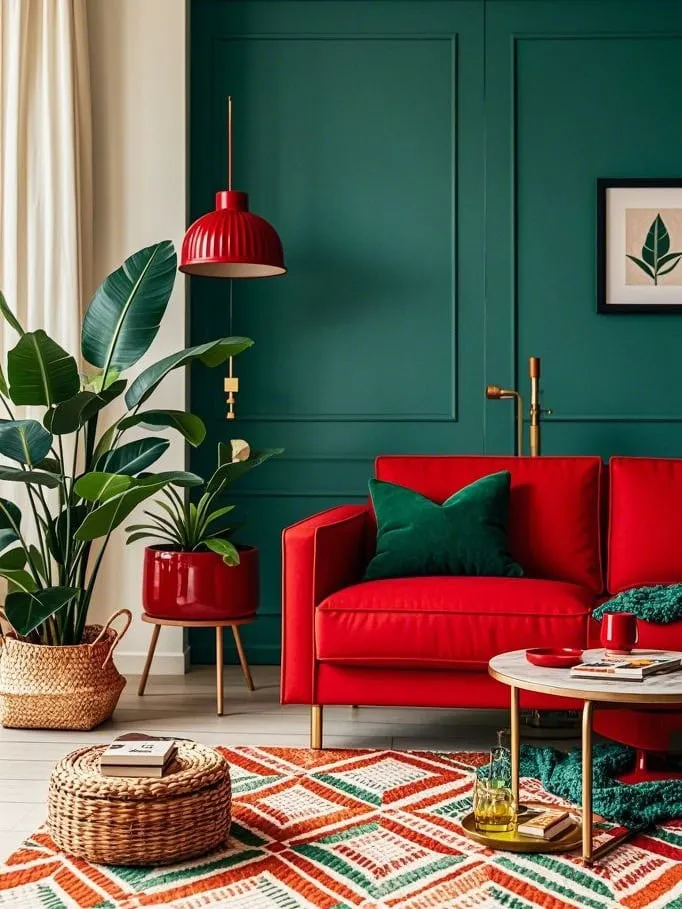 Bold red sofa