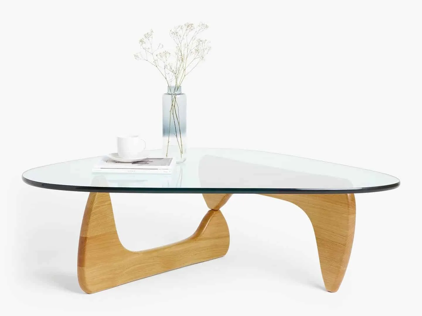 Classic Vitra Noguchi triangular glass coffee table