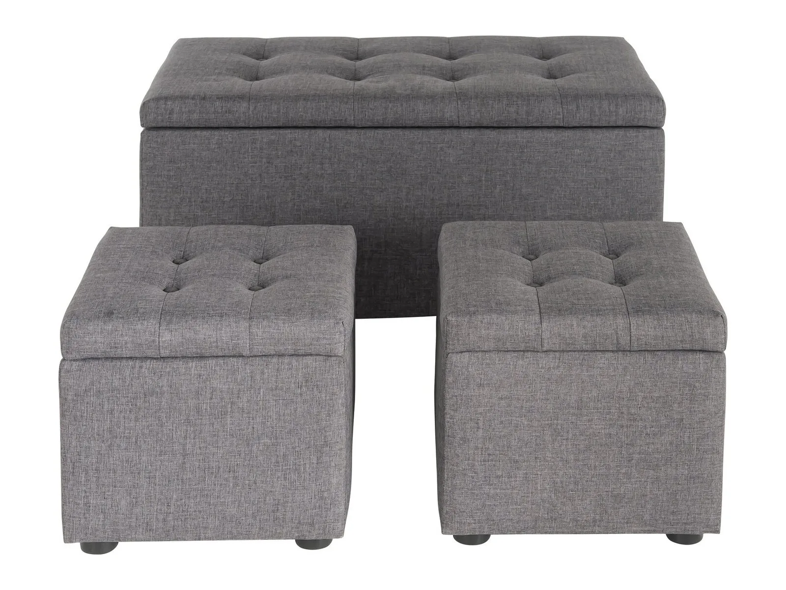 Charcoal fabric storage stools