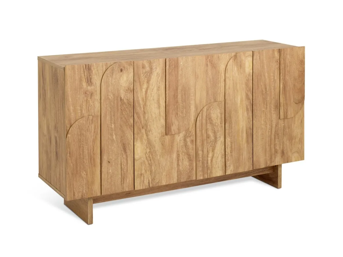 Oak sideboard with contour-pattern door fronts