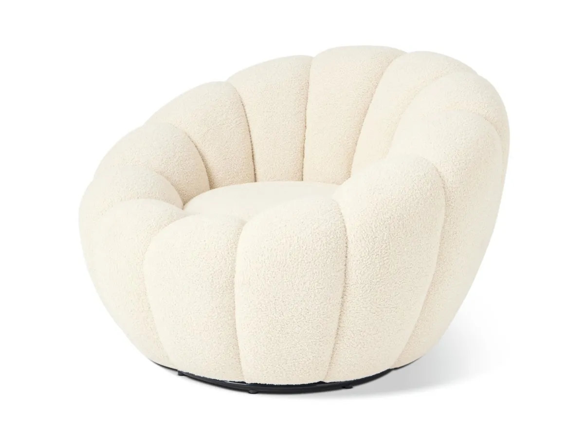 Boucle fabric tub chair