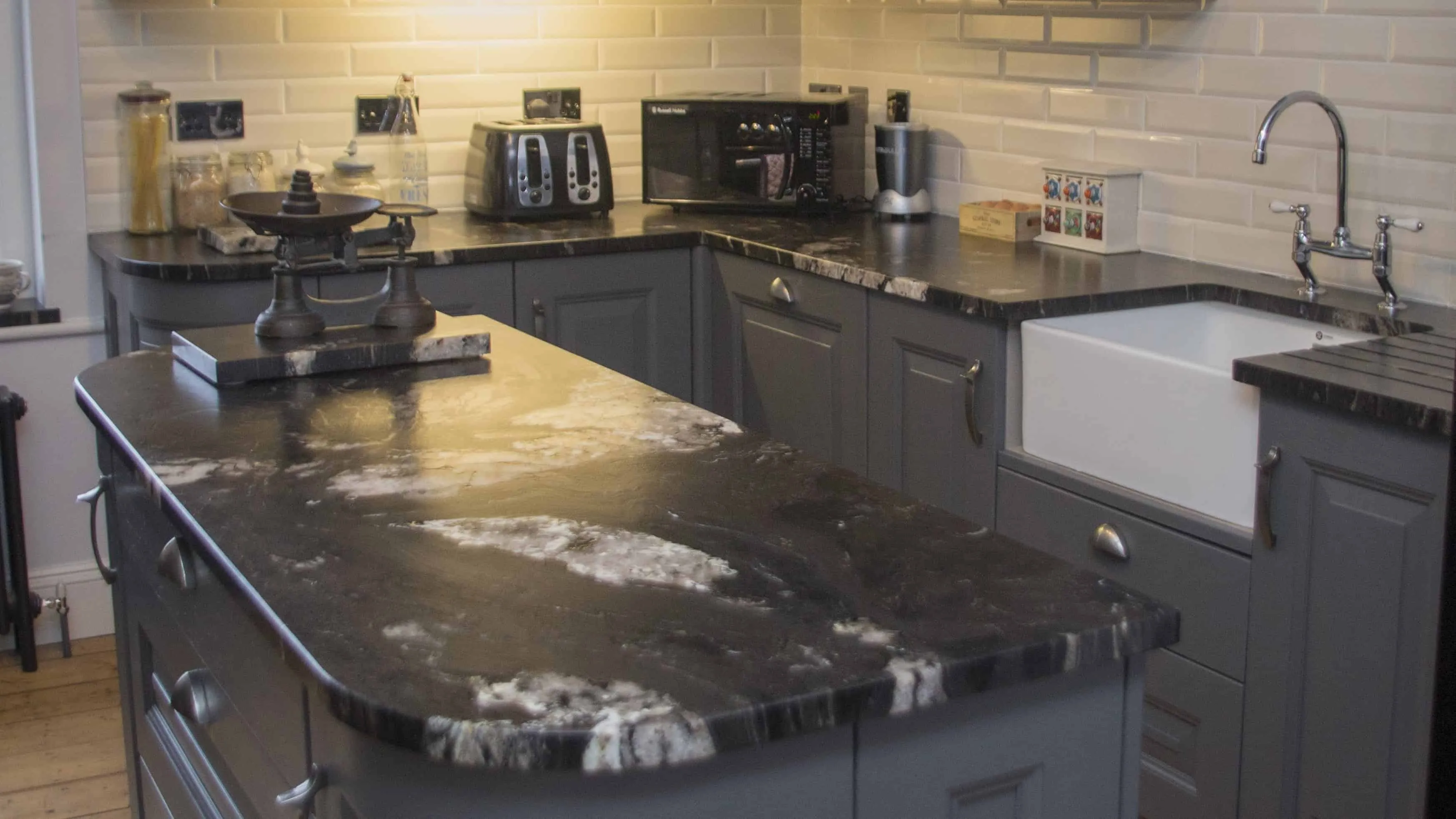 Black granite worktop