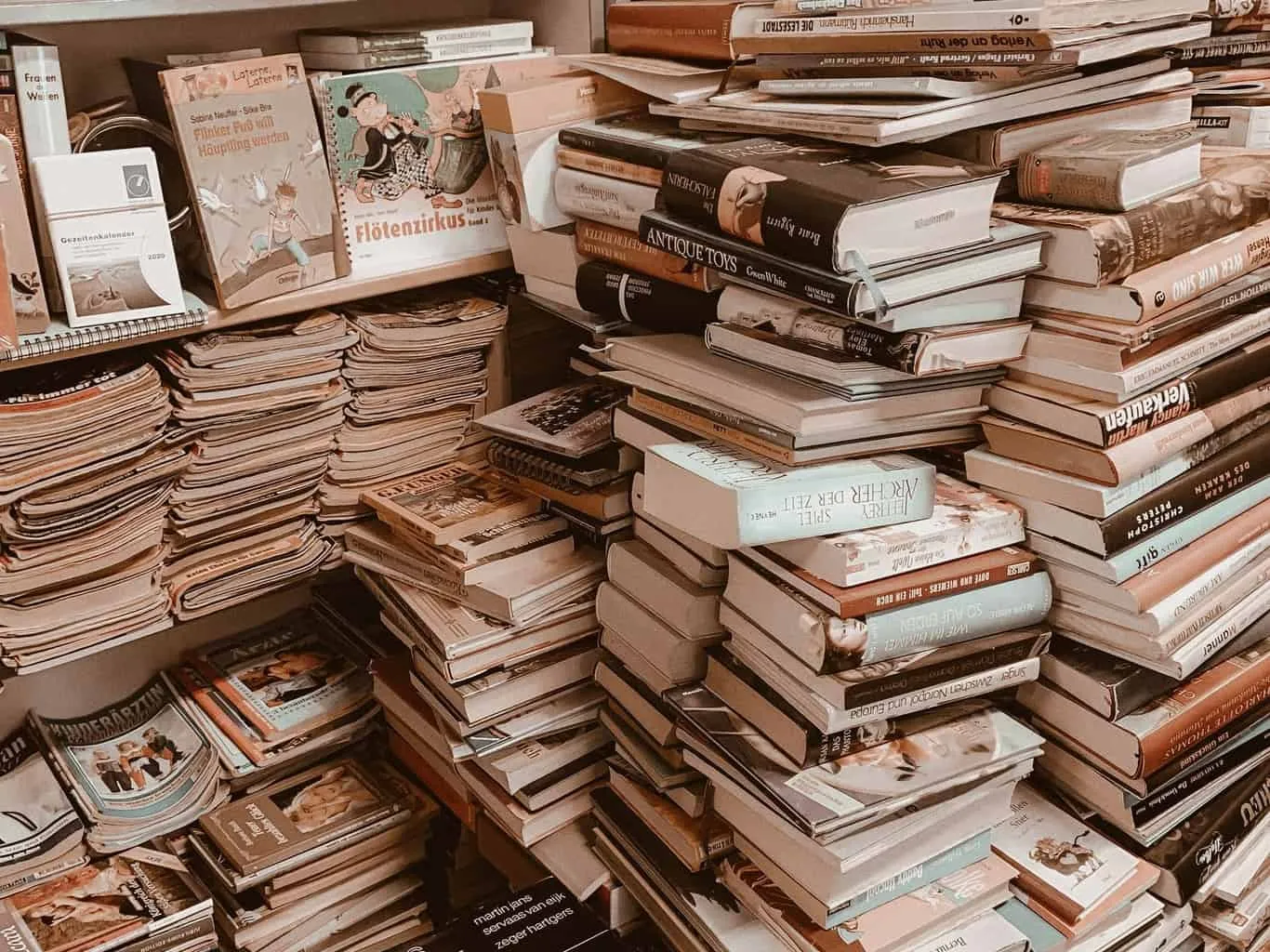 piles of books
