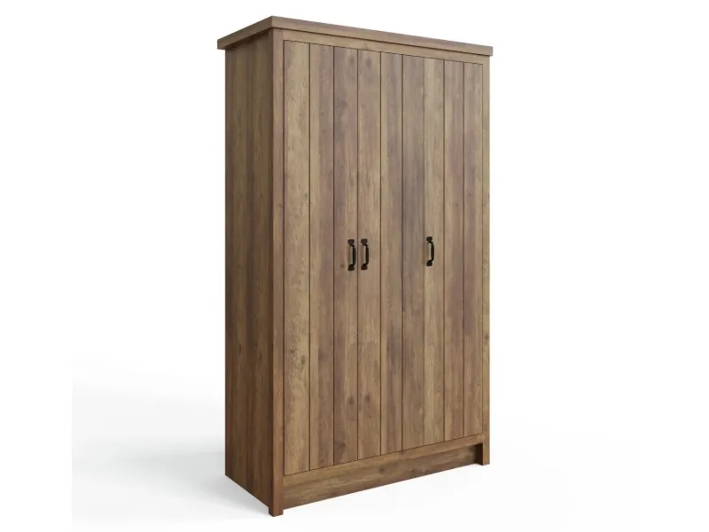 Dark oak 3-door wardrobe