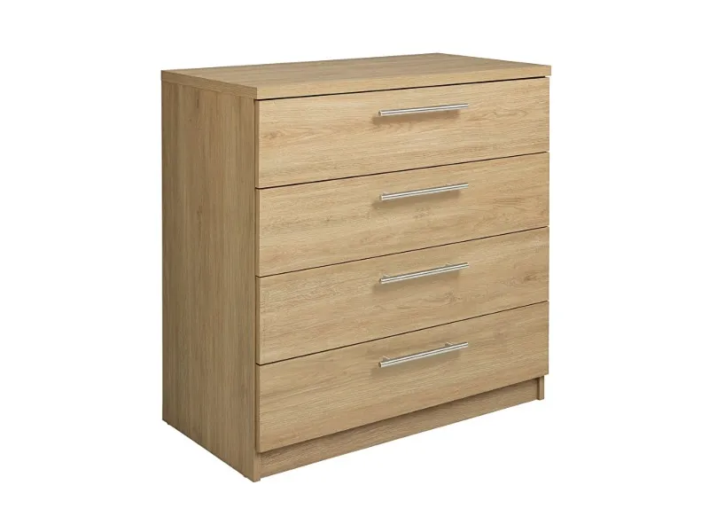 Oak effect 4-drawer chest