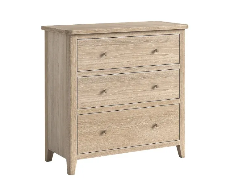 Oak finish 3-drawer chest