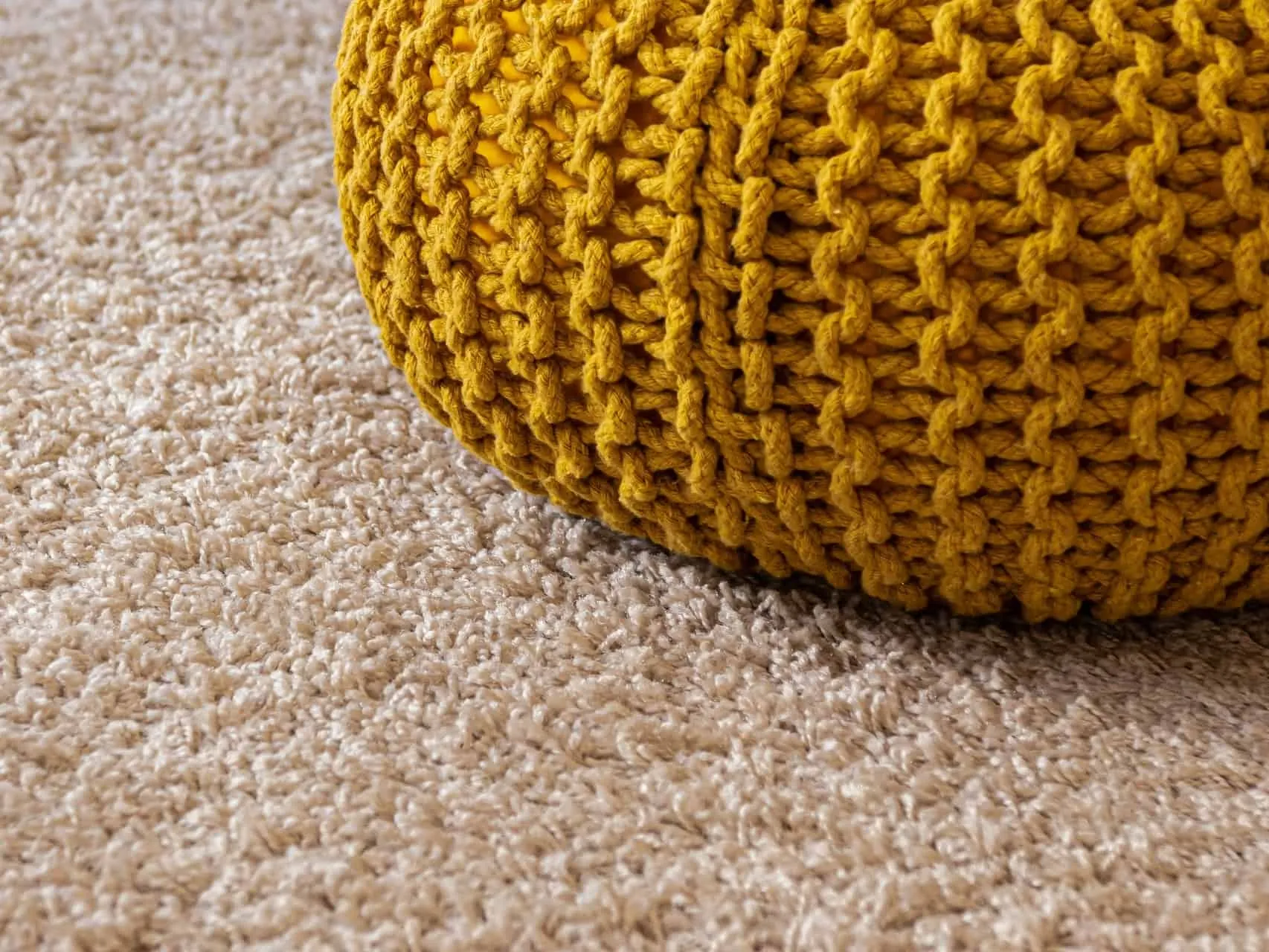 Thick pile beige carpet