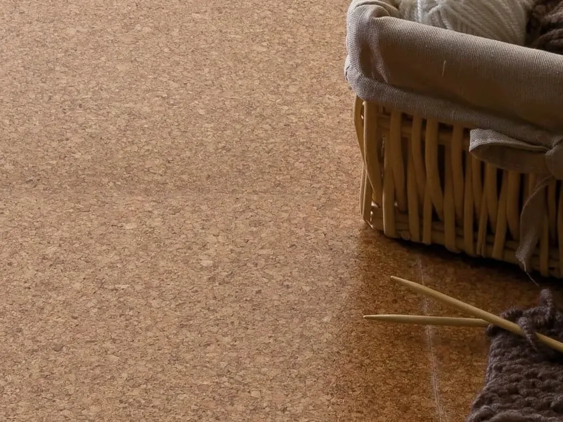Cork floor tiles