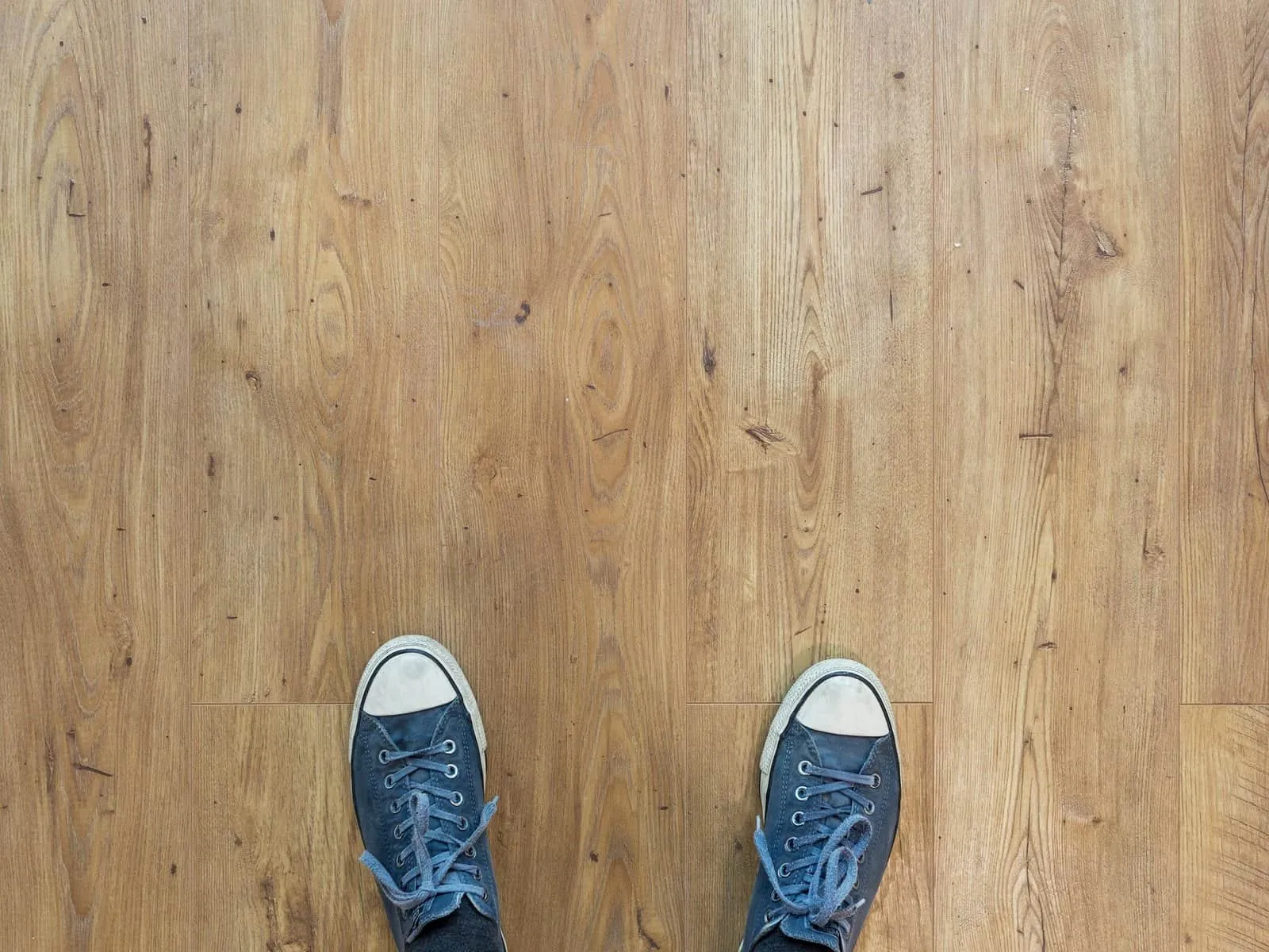 Stood on a wooden floor