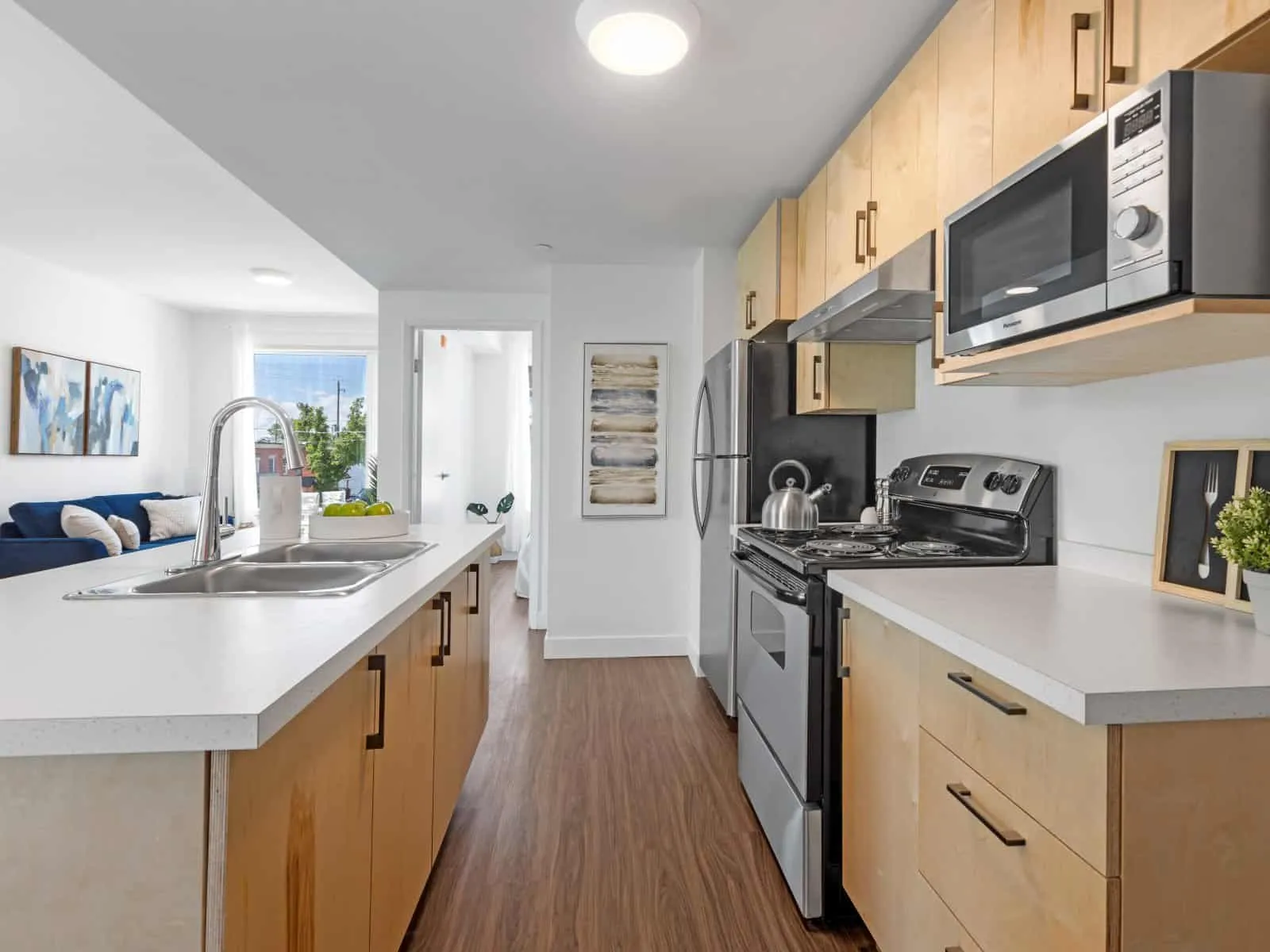 open plan kitchen area